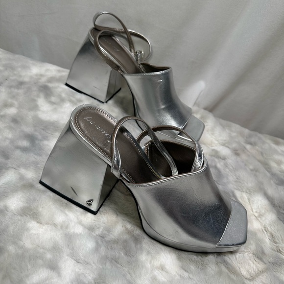 New CIRCUS NY BY SAM EDELMAN Miranda Metallic Ankle Strap Sandals Size 9.5 - Picture 5 of 7